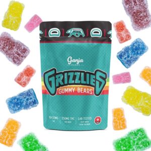 GANJA EDIBLES – GRIZZLIES GUMMY BEARS 350MG – SOUR ASSORTED