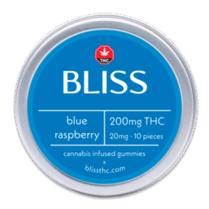 Bliss Edibles 200MG THC Gummies Blue Raspberry