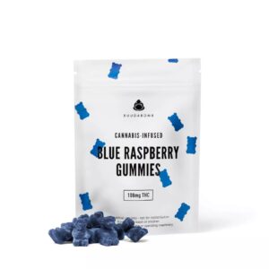 Buuda Bomb Blue Raspberry Gummies (Vegan) 100mg THC