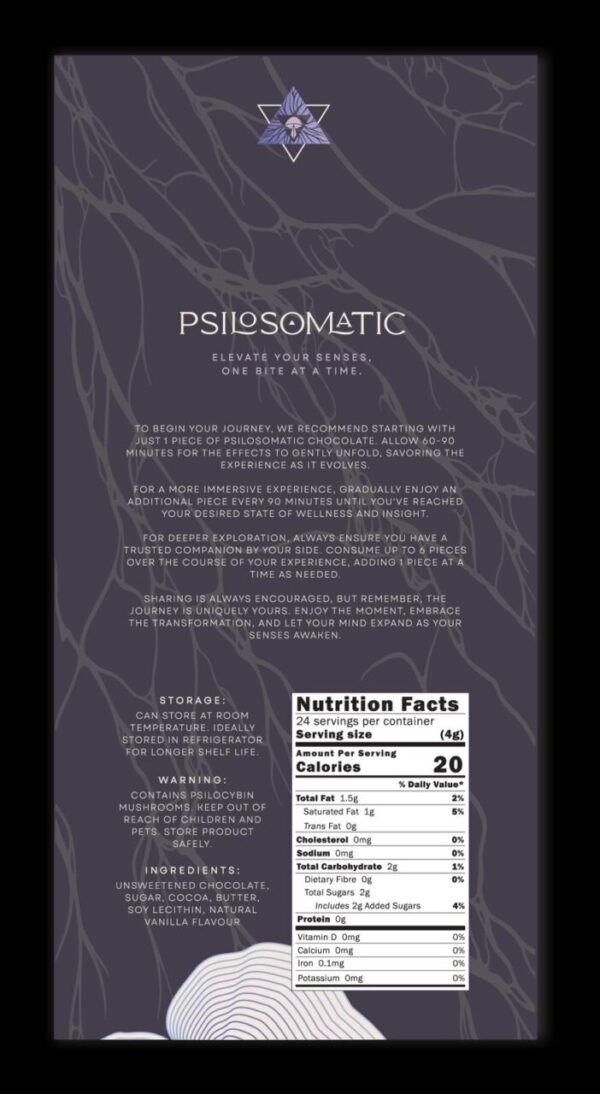 Psilosomatic Functional Chocolate – Dark Chocolate – 6000mg - Image 2