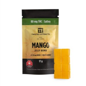 Twisted Extracts – THC Sativa Mango Jelly Bomb (80mg)