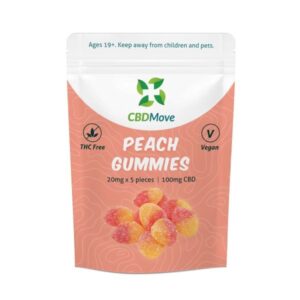 CBD Move Vegan Gummies – Vegan Peaches – 100mg CBD