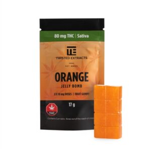 Twisted Extracts – THC Sativa Orange Jelly Bomb (80mg)
