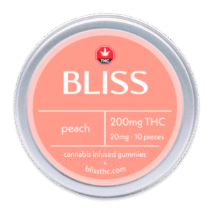 Bliss Edibles 200MG THC Gummies Peach