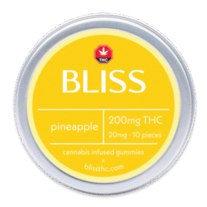 Bliss Edibles 200MG THC Gummies Pineapple