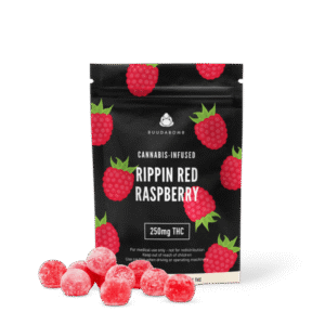 Ripping Red Raspberry Vegan Gummies (BuudaBomb)250mg THC