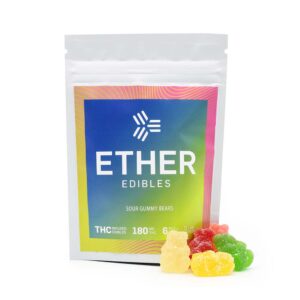 Ether Edibles Sour Gummy Bears 180mg